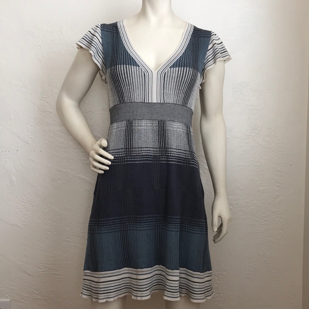 BCBG MaxAzria silk/cotton striped stretchy knit